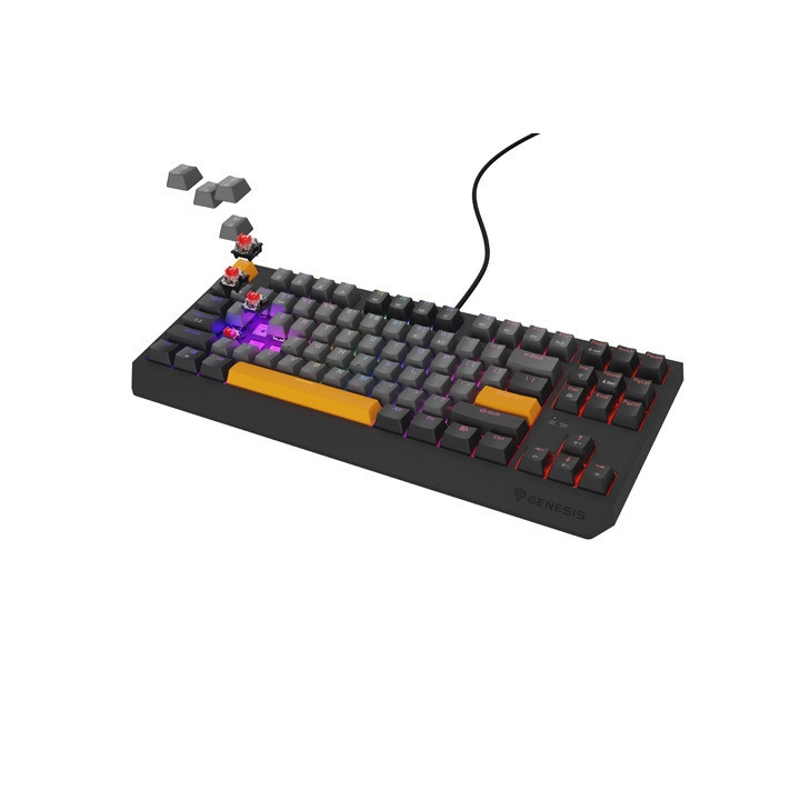 Механична геймърска клавиатура Genesis Thor 230 TKL Anchor Gray Negative US RGB Mechanical Outemu Red - NKG-2082