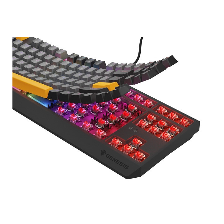 Механична геймърска клавиатура Genesis Thor 230 TKL Anchor Gray Negative US RGB Mechanical Outemu Red - NKG-2082