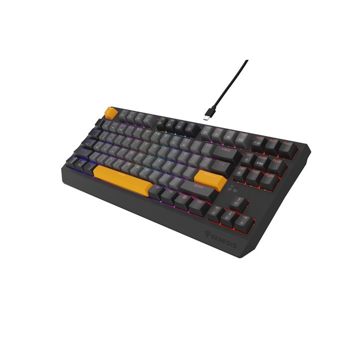 Механична геймърска клавиатура Genesis Thor 230 TKL Naval Blue Positive US Black RGB Mechanical Outemu Panda - NKG-2163