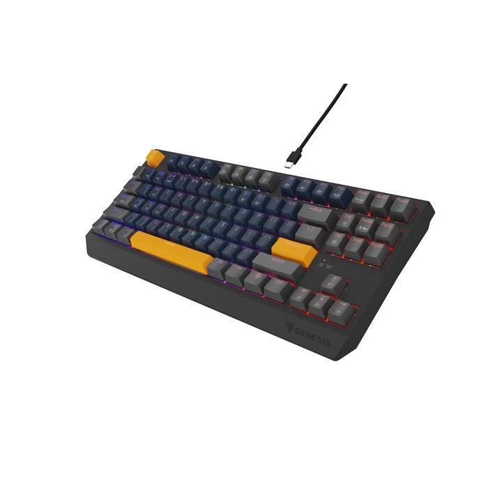 Механична геймърска клавиатура Genesis Thor 230 TKL Anchor Gray Negative US RGB Mechanical Outemu Red - NKG-2082
