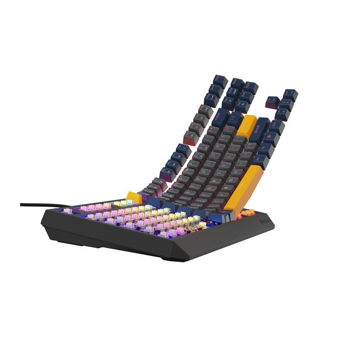Механична геймърска клавиатура Genesis Thor 230 TKL Naval Blue Negative US RGB Mechanical Outemu Panda - NKG-2164