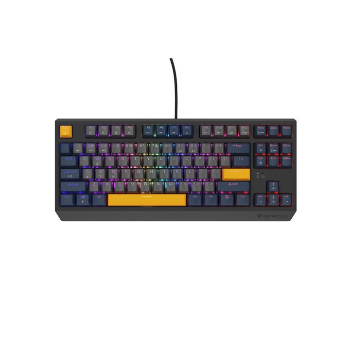 Механична геймърска клавиатура Genesis Thor 230 TKL Naval Blue Negative US RGB Mechanical Outemu Panda - NKG-2164