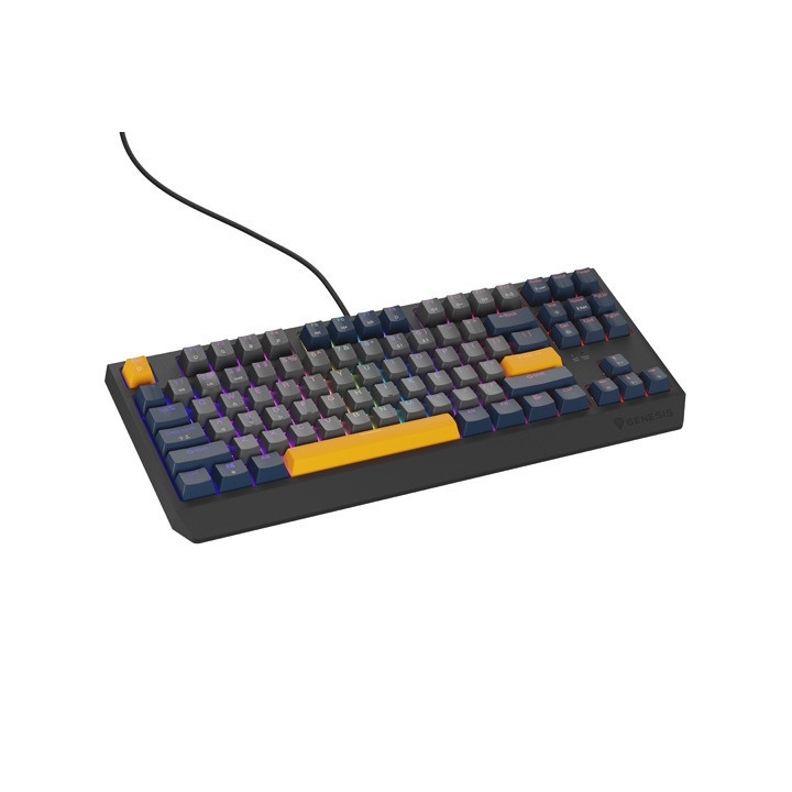 Механична геймърска клавиатура Genesis Thor 230 TKL Naval Blue Negative US RGB Mechanical Outemu Panda - NKG-2164