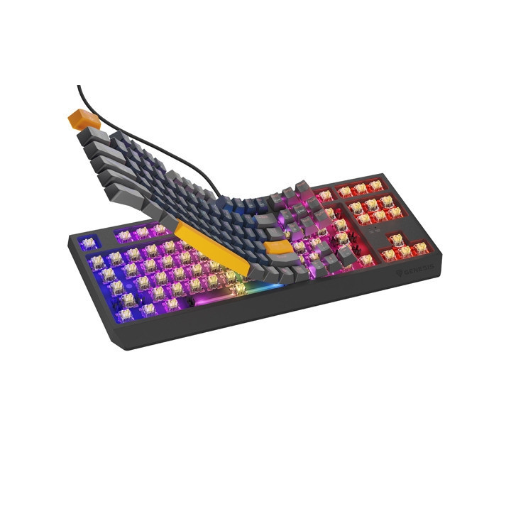 Механична геймърска клавиатура Genesis Thor 230 TKL Naval Blue Positive US Black RGB Mechanical Outemu Panda - NKG-2163