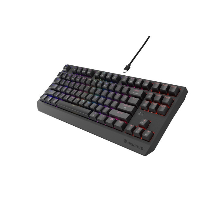 Безжична механична геймърска клавиатура Genesis Thor 230 TKL Wireless US Black RGB Mechanical Outemu Silent Lemon - NKG-2108