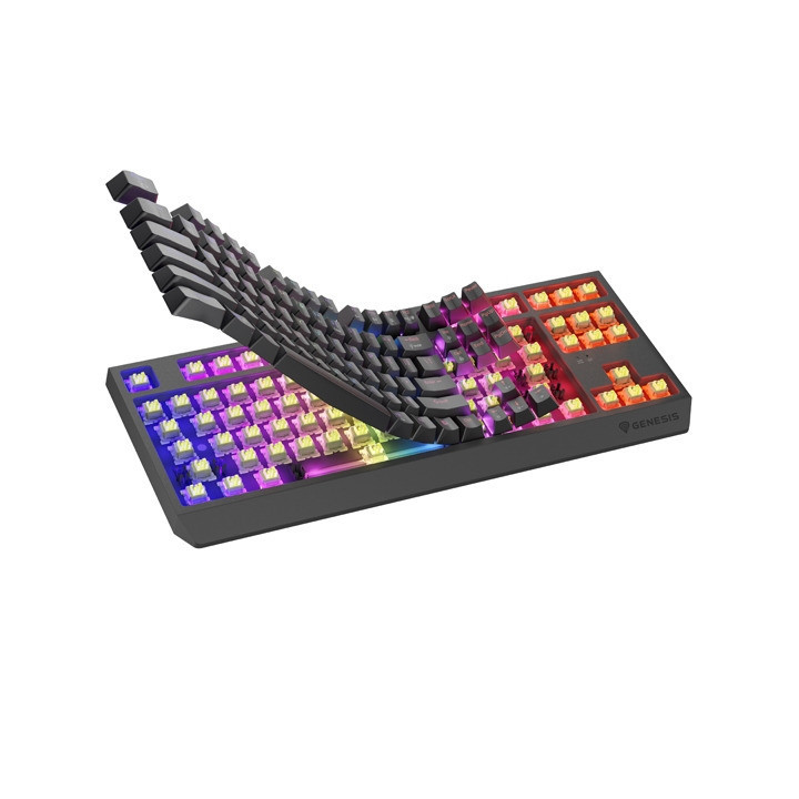 Безжична механична геймърска клавиатура Genesis Thor 230 TKL Wireless US Black RGB Mechanical Outemu Silent Lemon - NKG-2108