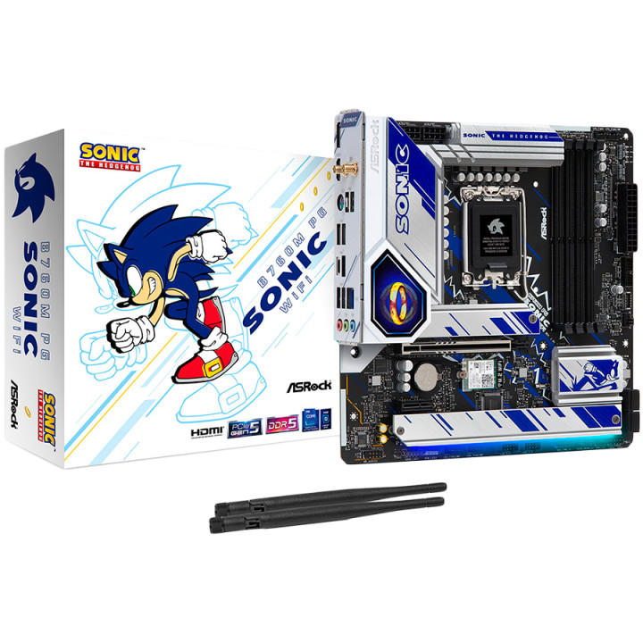 Дънна платка AsRock B760M Phantom Gaming  SONIC WIFI, LGA1700, DDR5