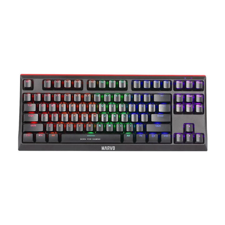 Механична геймърска клавиатура Marvo KG953G, Blue switches, 87 keys TKL, RGB - MARVO-KG953G