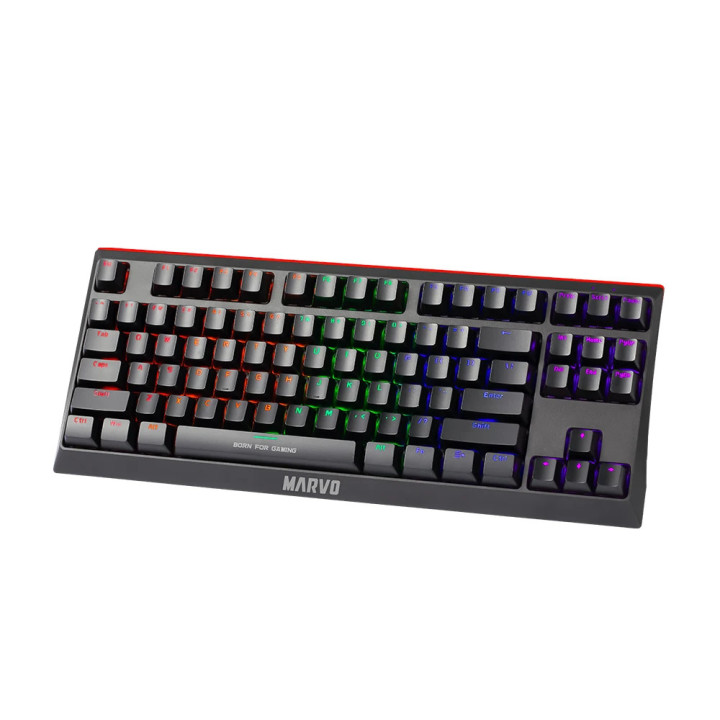 Механична геймърска клавиатура Marvo KG953G, Blue switches, 87 keys TKL, RGB - MARVO-KG953G