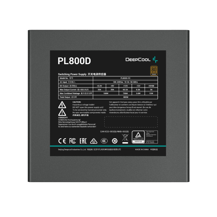 Захранване DeepCool PL800-D  PSU ATX 3.0 800W Bronze - - R-PL800D-FC0B-EU