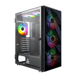 Кутия за компютър Montech X3 MESH, Mid-tower Case, TG, 6 fixed RGB Fans, Black - MONTECH-X3-MESH-BK