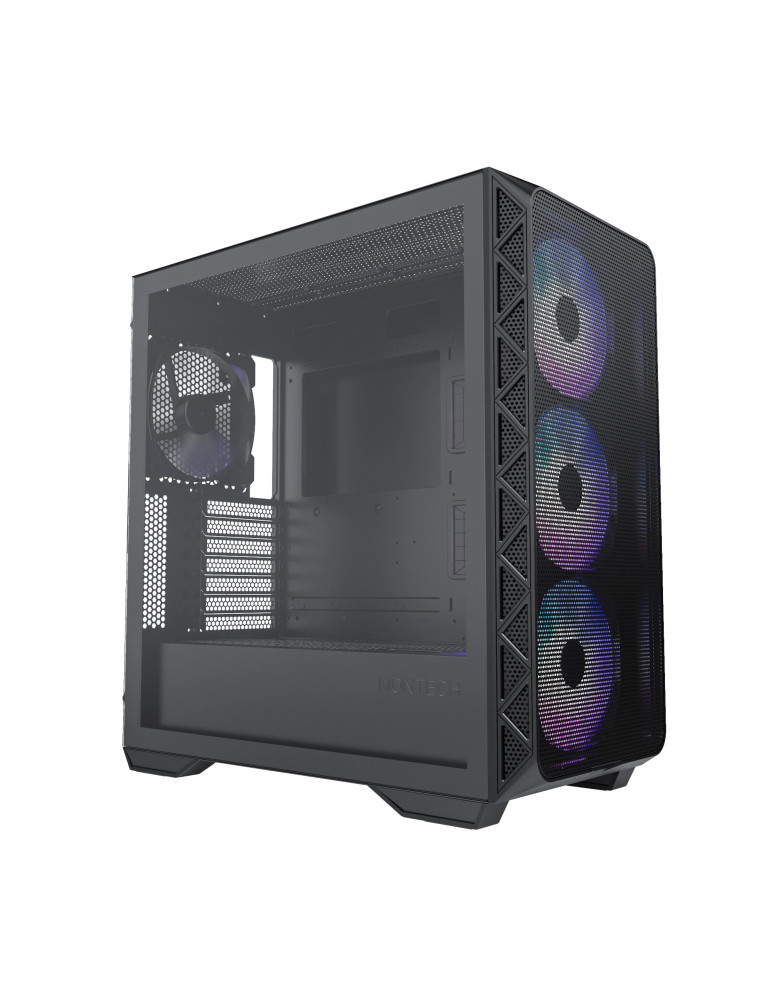 Кутия за компютър Montech AIR 903 MAX, Mid-tower, TG, 4x140mm Fans, ARGB, Black - MONTECH-AIR-903-MAX-BK
