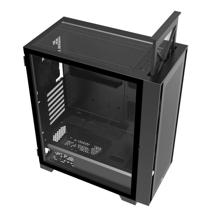 Кутия за компютър Montech AIR 1000 LITE, Mid-tower Case, TG, 3x120mm Fans, Black - MONTECH-AIR-1000-LITE-BK