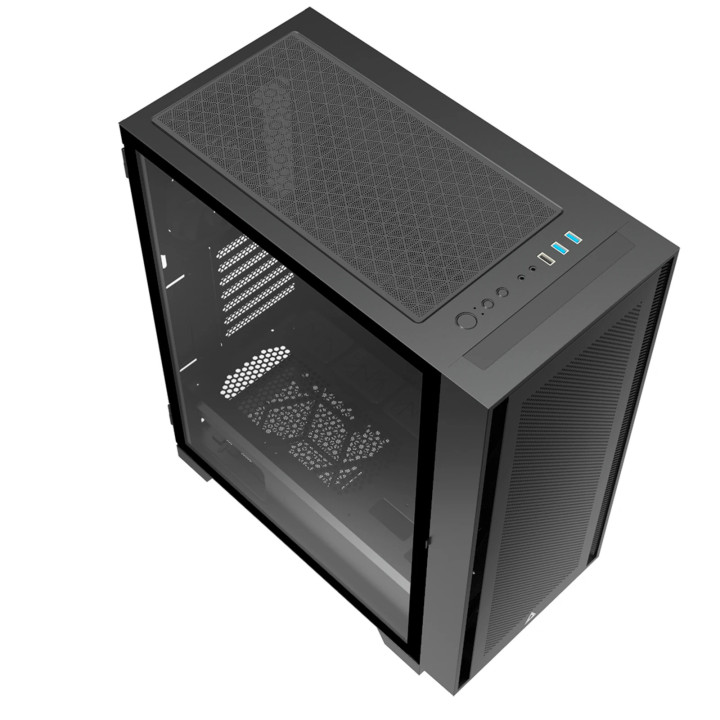 Кутия за компютър Montech AIR 1000 LITE, Mid-tower Case, TG, 3x120mm Fans, Black - MONTECH-AIR-1000-LITE-BK
