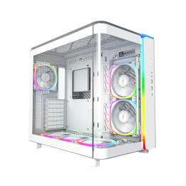 Кутия за компютър Montech KING 95 Pro, Dual Chamber Mid-tower Case, 6 ARGB Fans, 2 Front Panels, White - MONTECH-KING-95-PRO-WH