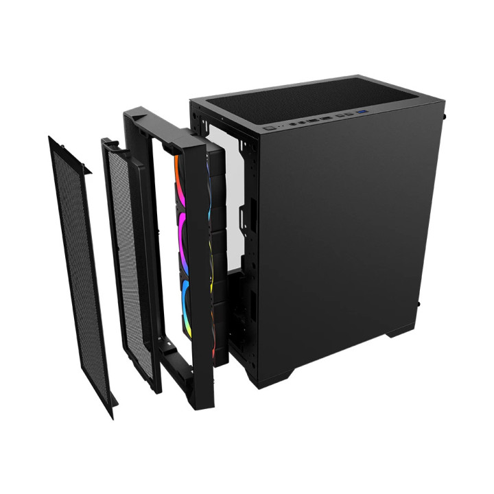 Кутия за компютър 1stPlayer TRILOBITE T4 Mesh Black, mATX - T4-BK-4F1