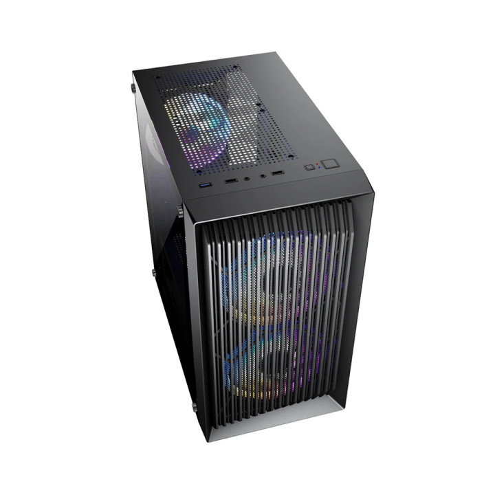 Кутия за компютър 1stPlayer BS-2, mATX, с 3бр вентилатори - BS-2-3F1-BK