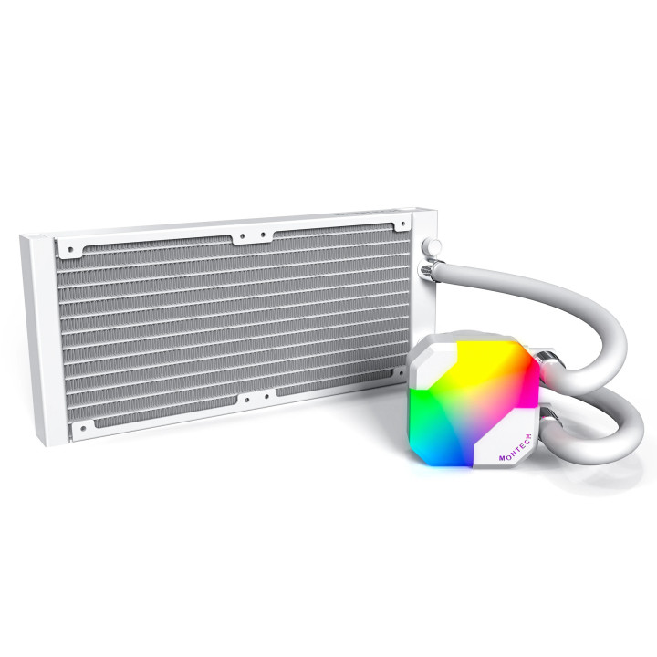 Водно охлаждане Montech Hyper Flow ARGB 240, CPU Liquid Cooler, White - MONTECH-HYPER-FLOW-ARGB-240-WH