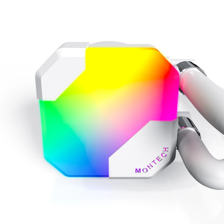 Водно охлаждане Montech Hyper Flow ARGB 240, CPU Liquid Cooler, White - MONTECH-HYPER-FLOW-ARGB-240-WH