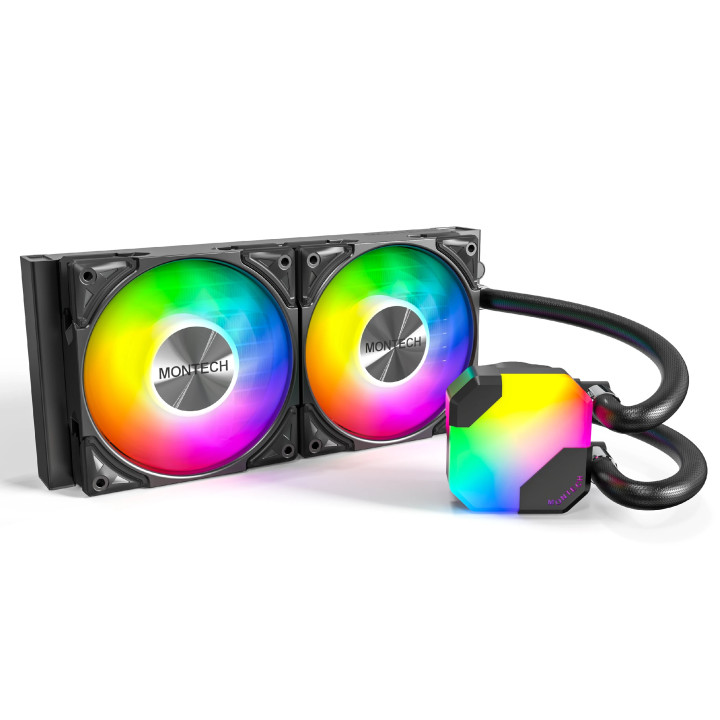 Водно охлаждане Montech Hyper Flow ARGB 240, CPU Liquid Cooler, Black - MONTECH-HYPER-FLOW-ARGB-240-BK