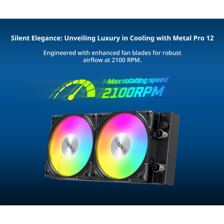 Водно охлаждане Montech Hyper Flow ARGB 240, CPU Liquid Cooler, Black - MONTECH-HYPER-FLOW-ARGB-240-BK