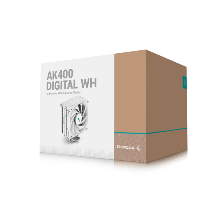 Охладител за процесор DeepCool AK400 Digital White, LGA1700/AM5 - R-AK400-WHADMN-G