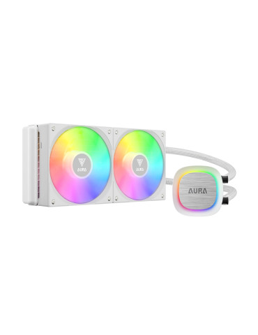Водно охлаждане Gamdias  AURA GL240 v2 White, 240mm, aRGB - GAMDIAS-AURA-GL240-V2-WH