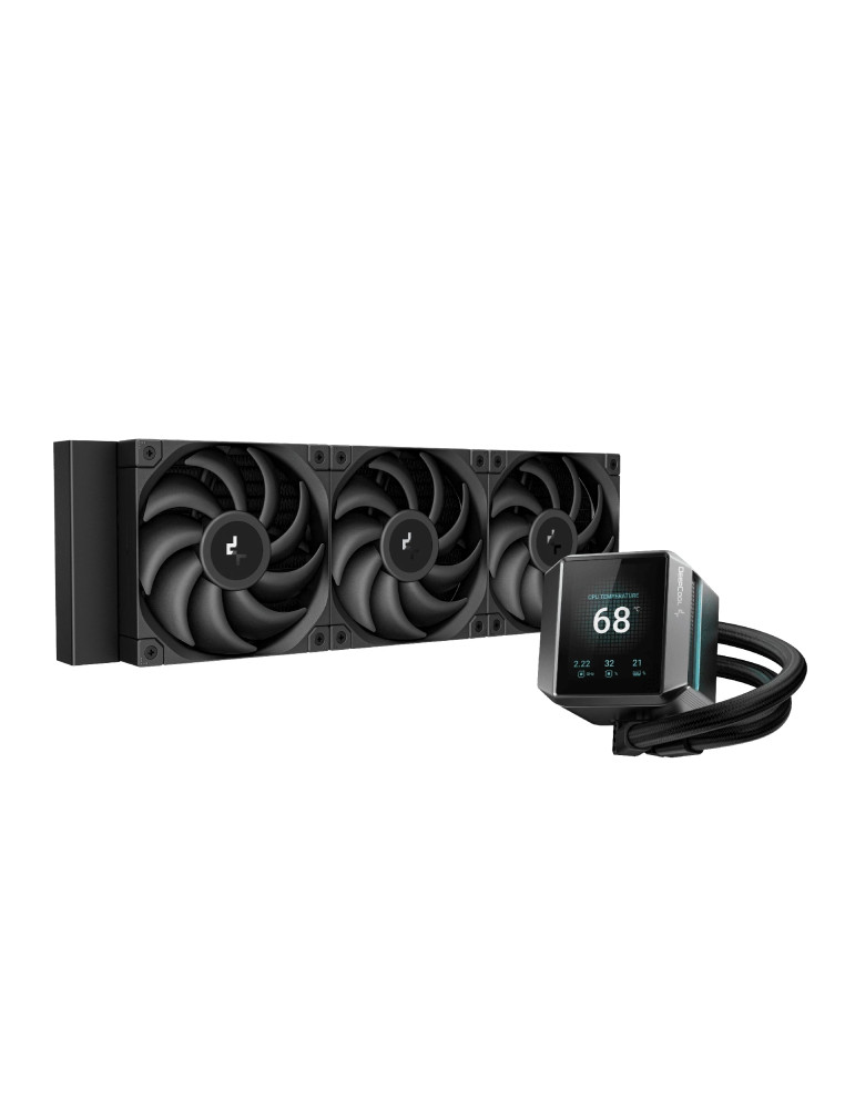 Водно охлаждане DeepCool MYSTIQUE 360, LCD Screen, A-RGB - R-LX750-BKDSNMP-G-1