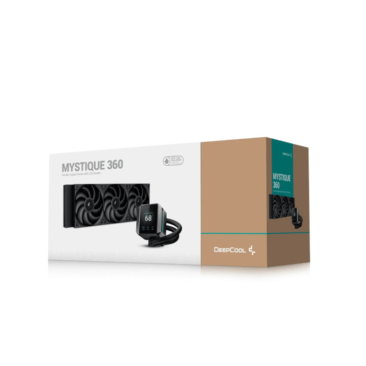 Водно охлаждане DeepCool MYSTIQUE 360, LCD Screen, A-RGB - R-LX750-BKDSNMP-G-1
