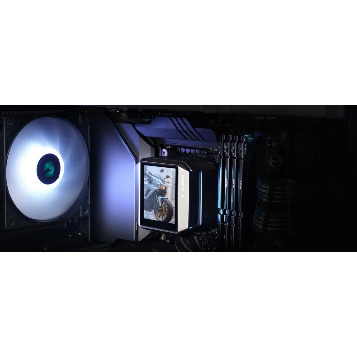 Водно охлаждане DeepCool MYSTIQUE 360, LCD Screen, A-RGB - R-LX750-BKDSNMP-G-1