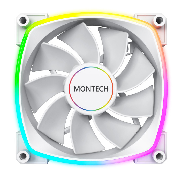 Вентилатор Montech RX140 PWM, REVERSE Fan, 140mm, ARGB, White - MONTECH-RX140-PWM-WH
