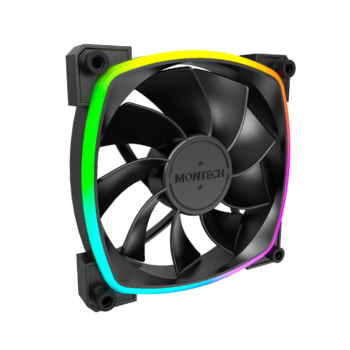 Вентилатор Montech RX120 PWM, REVERSE Fan, 120mm, ARGB, Black - MONTECH-RX120-PWM-BK