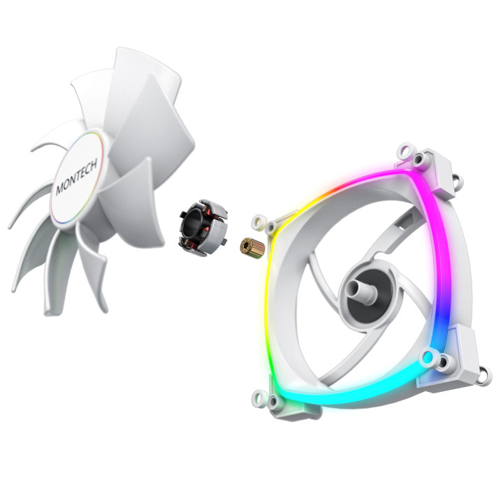Вентилатор Montech AX140 PWM, Fan 140mm, ARGB, White - MONTECH-AX140-PWM-WH