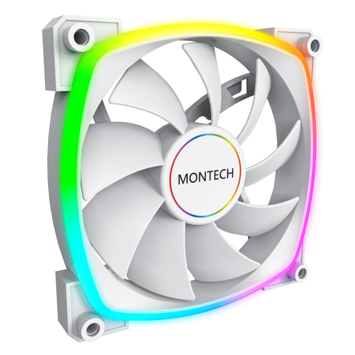 Вентилатор Montech AX140 PWM, Fan 140mm, ARGB, White - MONTECH-AX140-PWM-WH