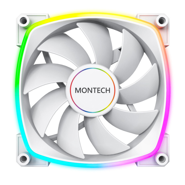 Вентилатор Montech AX140 PWM, Fan 140mm, ARGB, White - MONTECH-AX140-PWM-WH