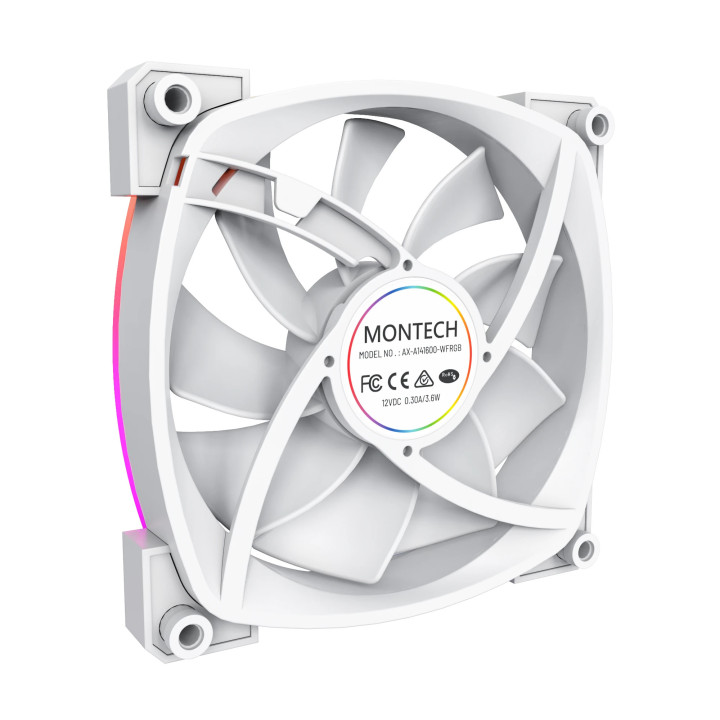Вентилатор Montech AX140 PWM, Fan 140mm, ARGB, White - MONTECH-AX140-PWM-WH