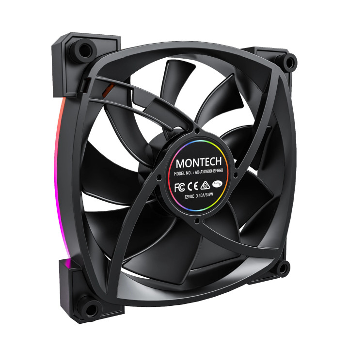 Вентилатор Montech AX140 PWM, Fan 140mm, ARGB, Black - MONTECH-AX140-PWM-BK