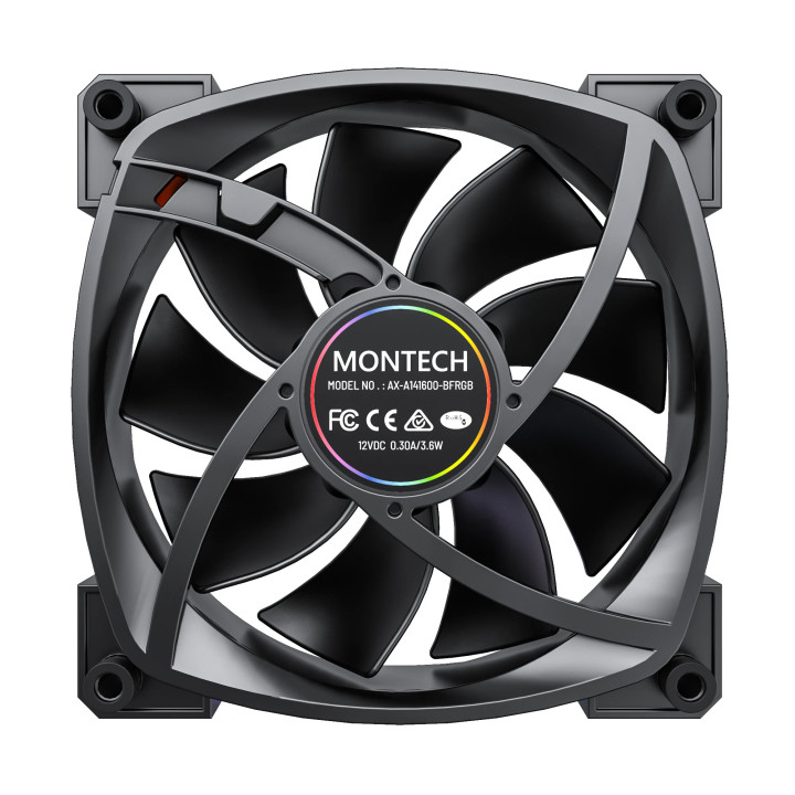 Вентилатор Montech AX140 PWM, Fan 140mm, ARGB, Black - MONTECH-AX140-PWM-BK