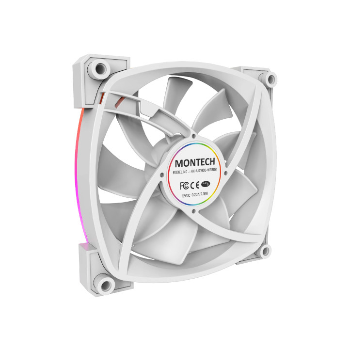 Вентилатор Montech AX120 PWM, Fan 120mm, ARGB, White - MONTECH-AX120-PWM-WH