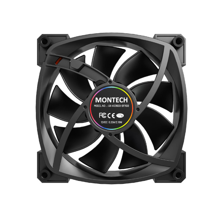 Вентилатор Montech AX120 PWM, Fan 120mm, ARGB, Black - MONTECH-AX120-PWM-BK
