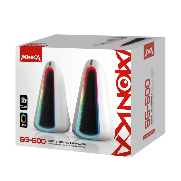 Тонколони Marvo Monka Zilla SG-500, Gaming Speakers 2.0 6W, RGB - MARVO-SG-500