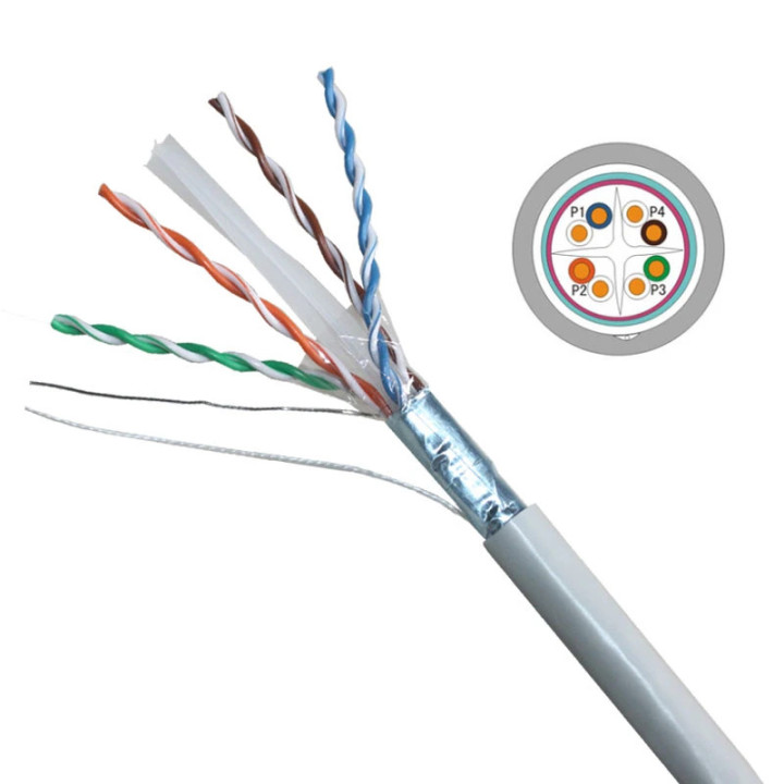 Кабел VCom FTP cable 4Pair Cat6 23AWG 305m - NC624-305