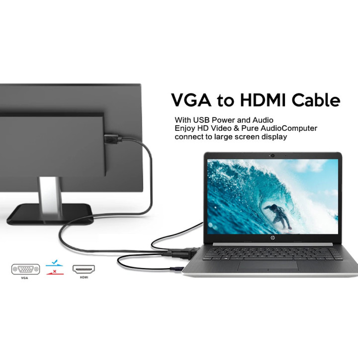 Кабел VCom VGA M / HDMI M - CG493A-1.8m