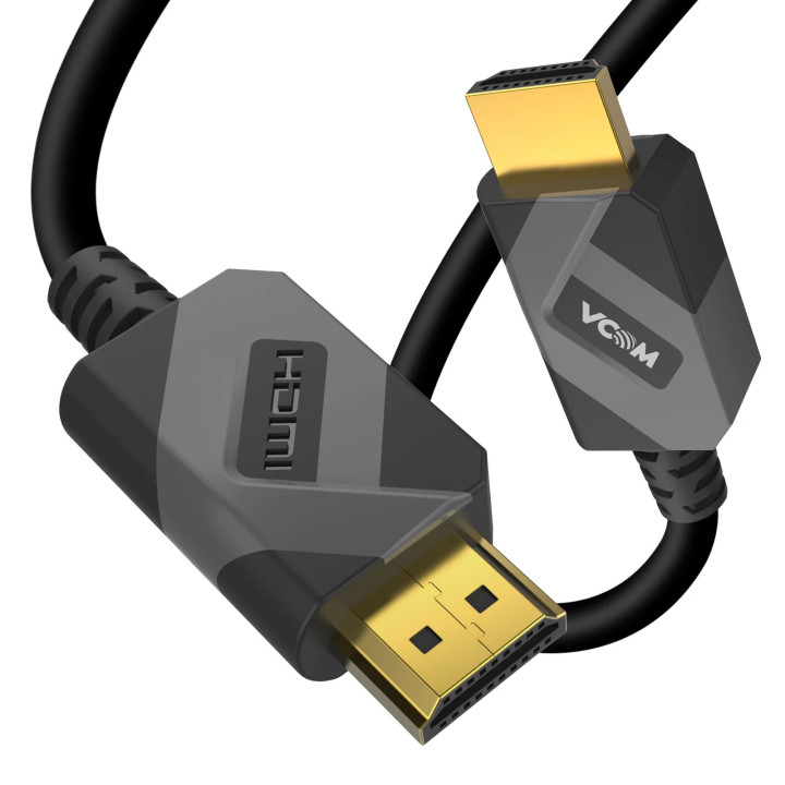 Кабел VCom HDMI v2.1 M / M 2.0m  - 8K Dolby Vision HDR, Black/Grey - CG805-2.0m