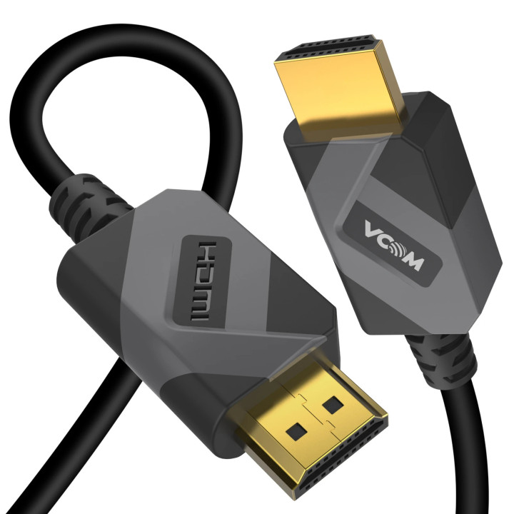 Кабел VCom HDMI v2.1 M / M 2.0m  - 8K Dolby Vision HDR, Black/Grey - CG805-2.0m