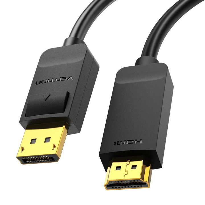 Кабел Vention DisplayPort to HDMI 3.0m - 4K, Gold Plated - HFOBI