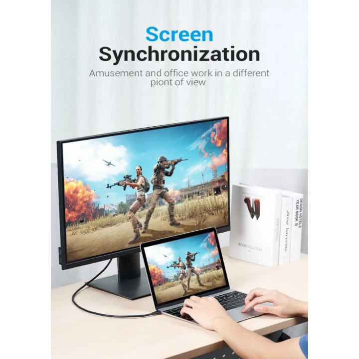 Кабел Vention Type-C to DisplayPort - 1.5m 8K Black - CGYBG