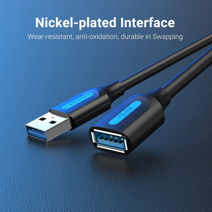 Кабел Vention USB 3.0  Extension AM / AF - 2.0M Black - CBHBH