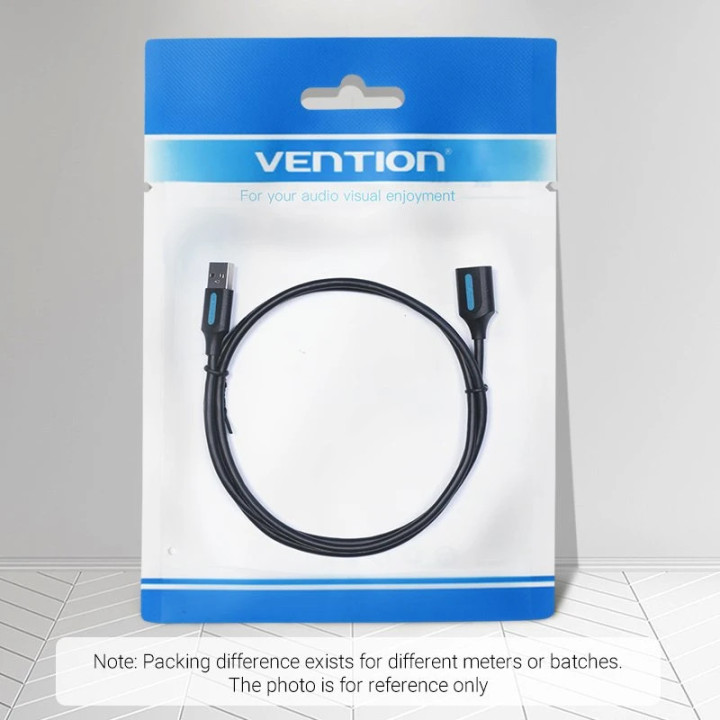 Кабел Vention USB 3.0  Extension AM / AF - 2.0M Black - CBHBH