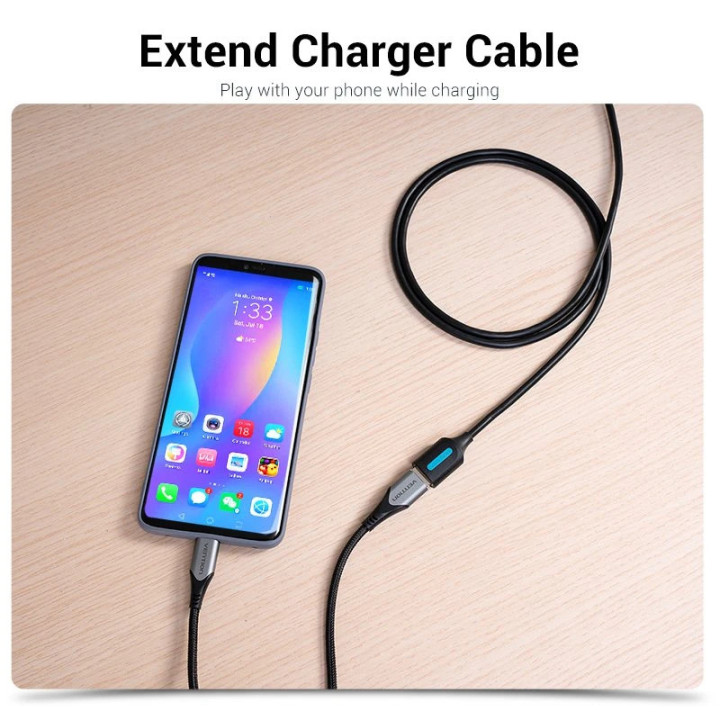 Кабел Vention USB 3.0  Extension AM / AF - 3.0M Black - CBHBI